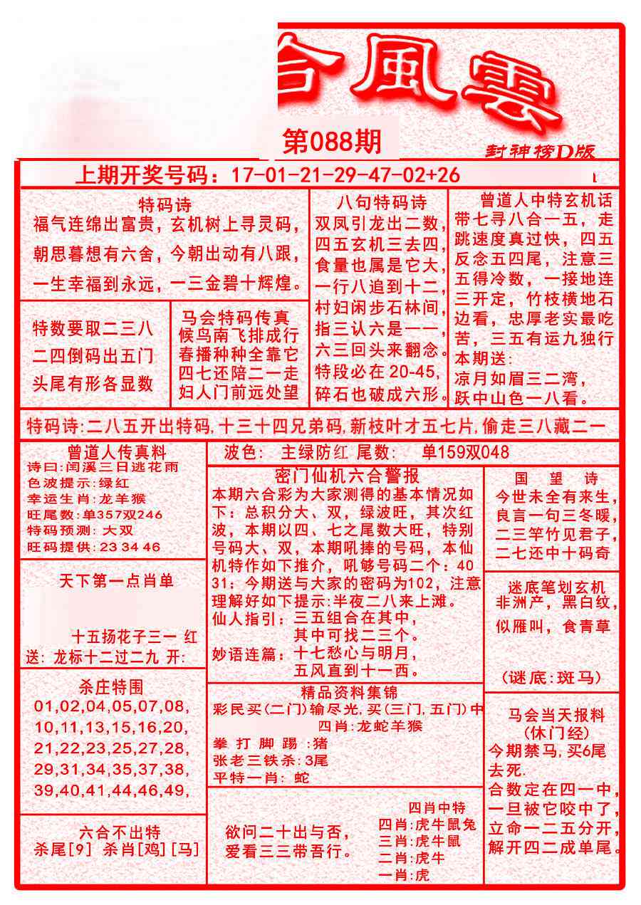 088期六合风云A[图]